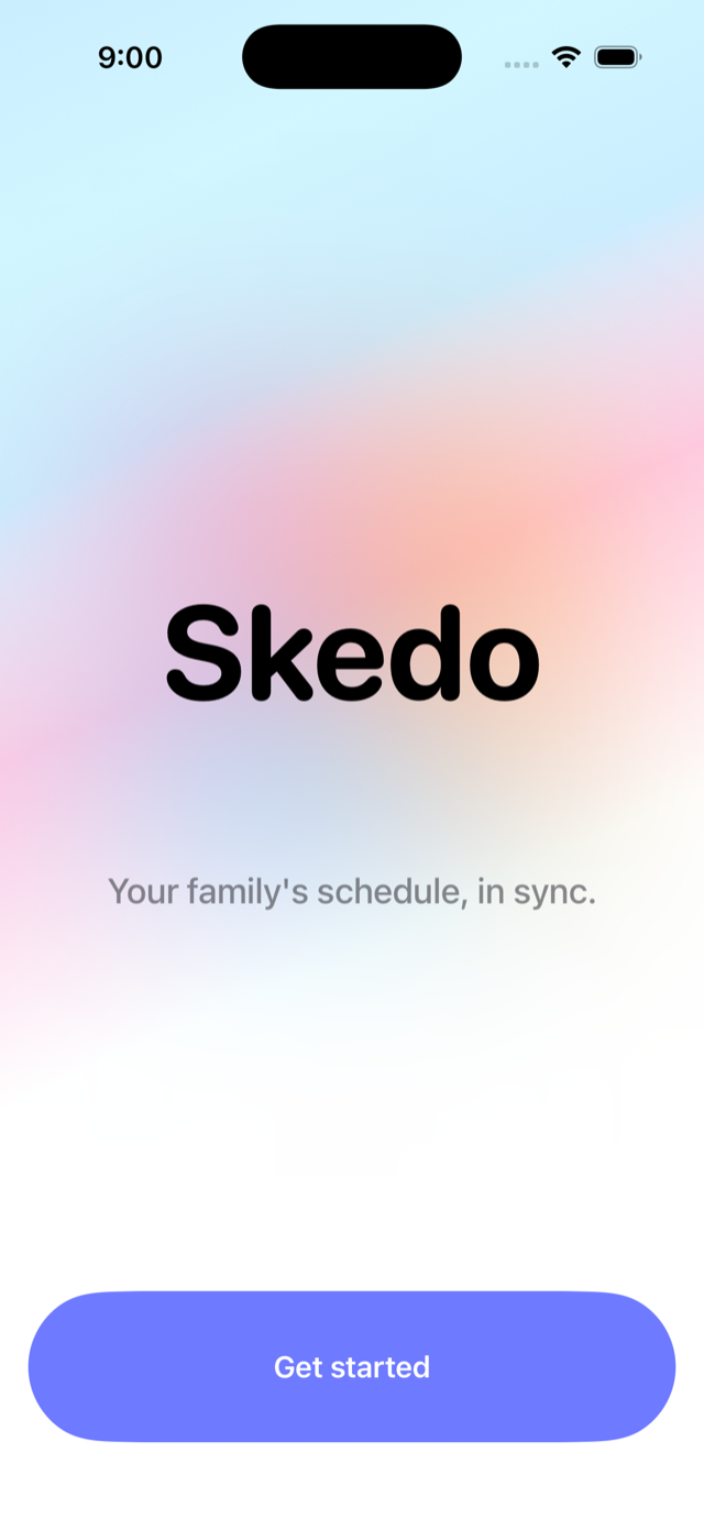 Welcome screen